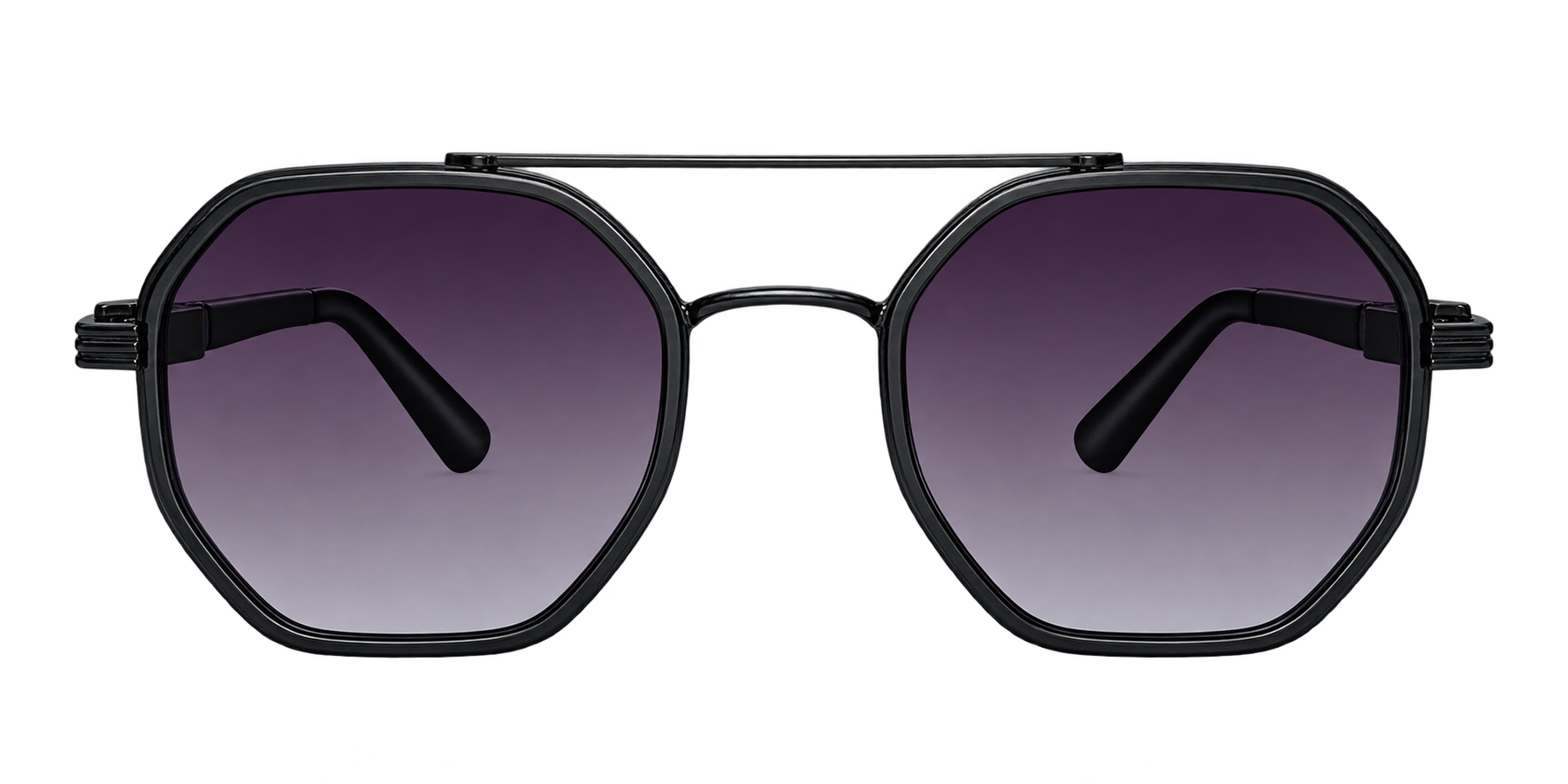Black Oversized Sunglasses with Purple Gradient Lenses eyewear