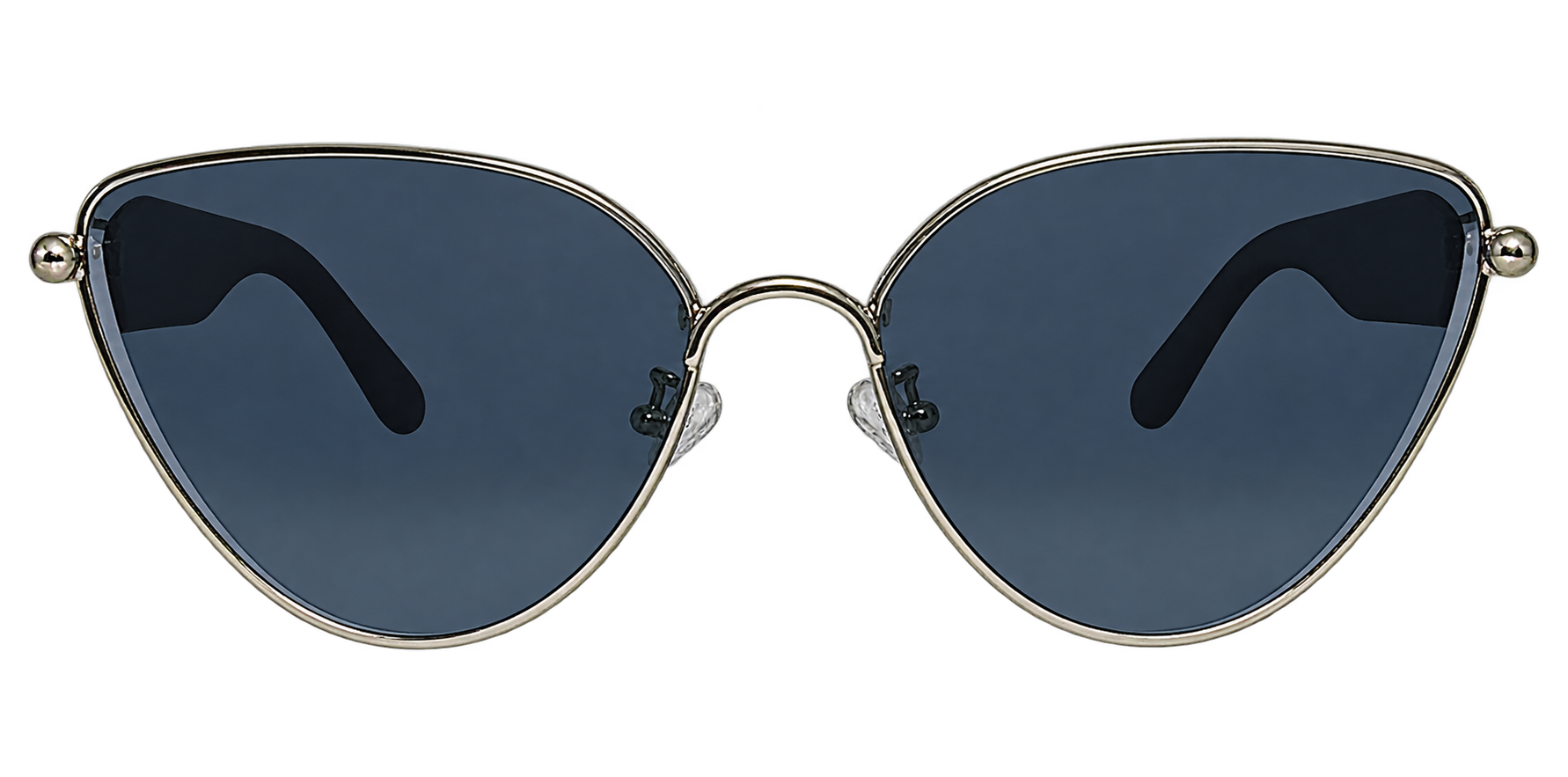 Gold Cat Eye Sunglasses Featuring Blue Gradient Lenses eyewear