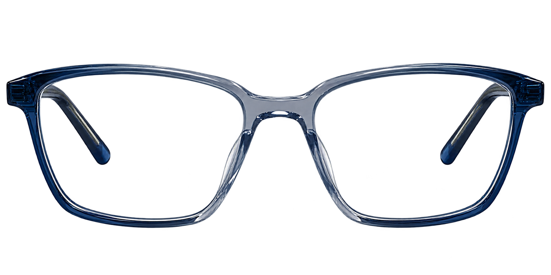 Blue Crystal Soft Rectangular Eyeglasses with Clear Rim eyewear