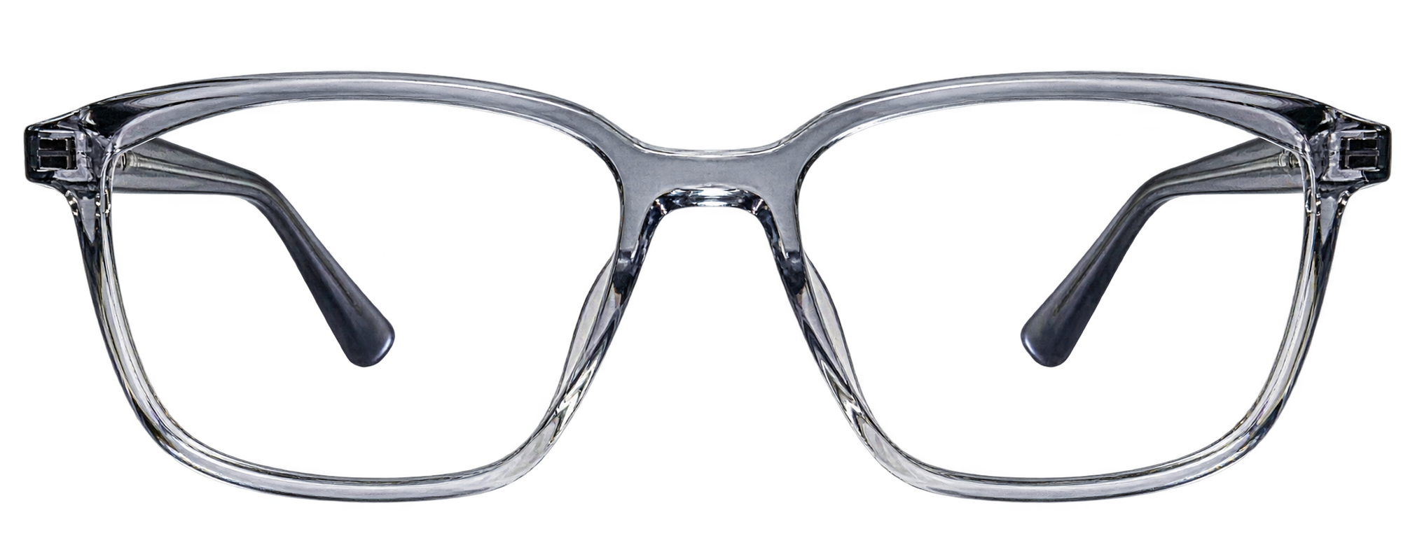 Clear Rectangular Eyeglasses with Crystal Grey Full Rim eyewear