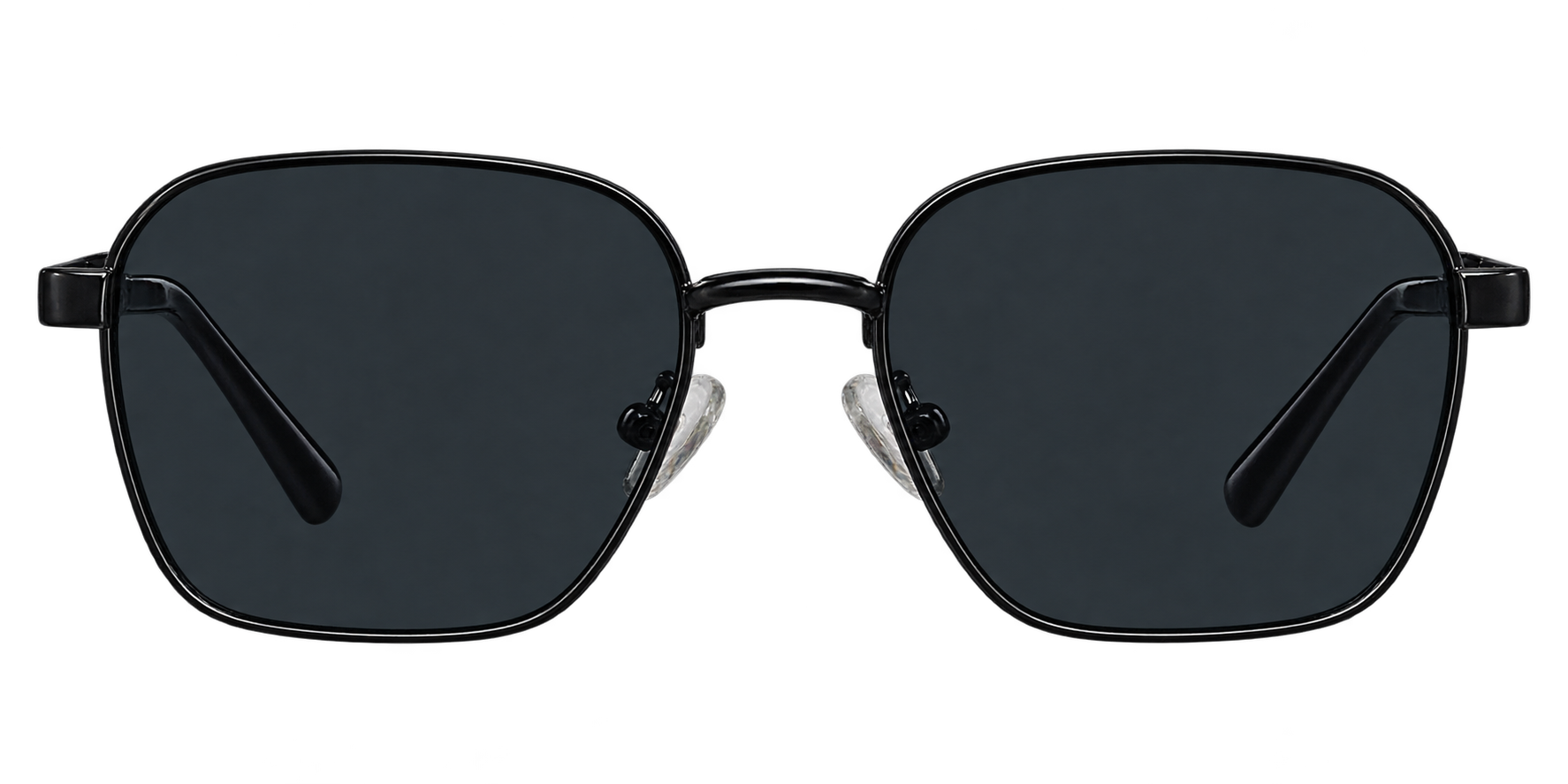 Black Rectangular Sunglasses Dark Grey Lenses eyewear
